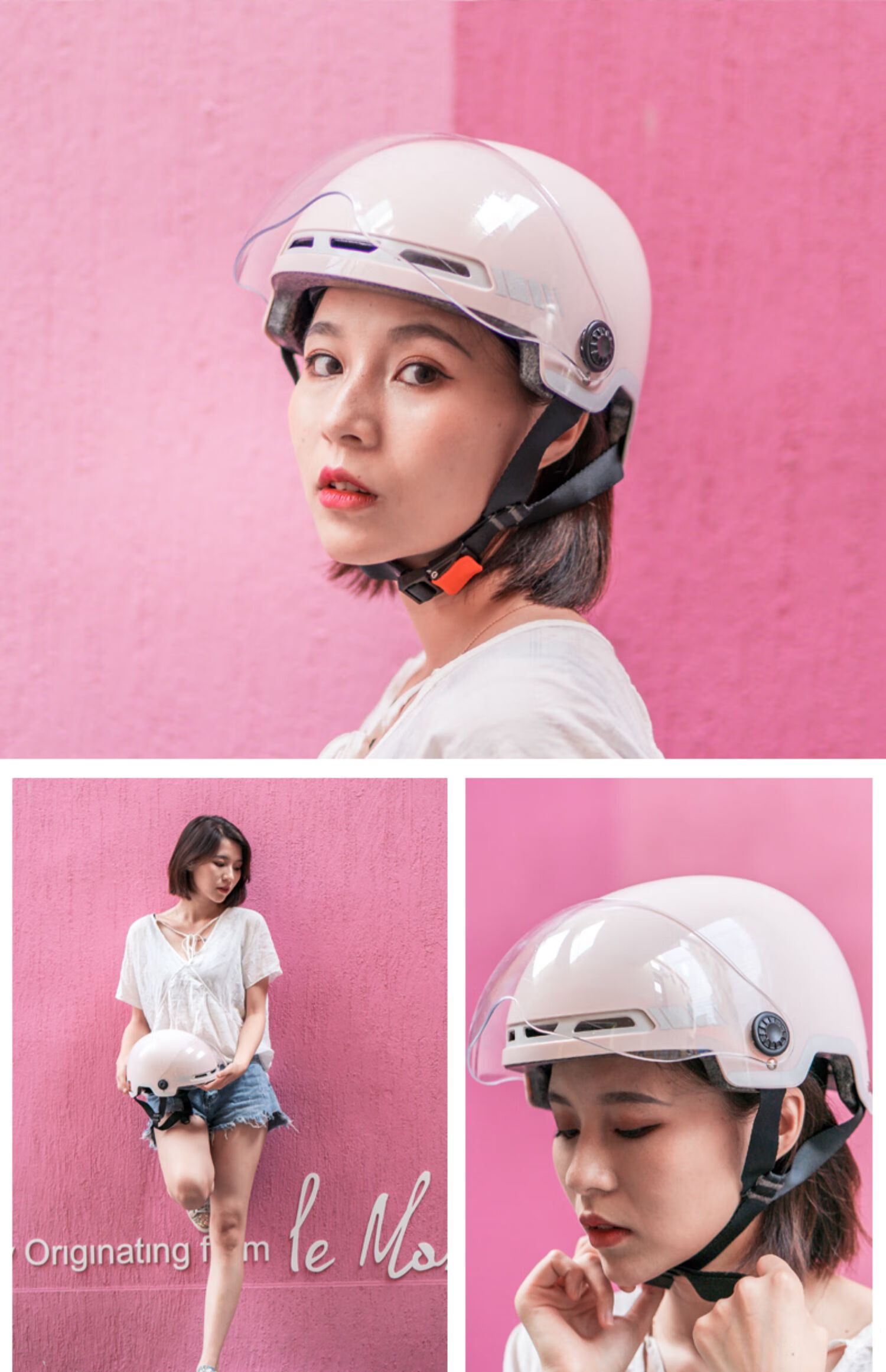 Xiaoan Electric Bicycle Helmet, 3C Certified, Summer Unisex Motorcycle Riding Half Helmet, Suitable for Electric Scooters And All Seasons, Safety Helmet, Pearl White 0811M, Head Circumference 54-58CM 17