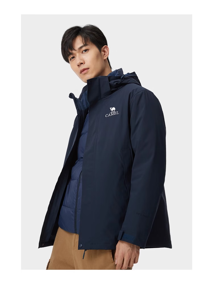 CAMEL Cold-Resistant Windbreaker with Goose Down Inner Liner, Men's Three-In down Jacket, Mountaineering Coat [Snow Region] A13CAFa0064 22