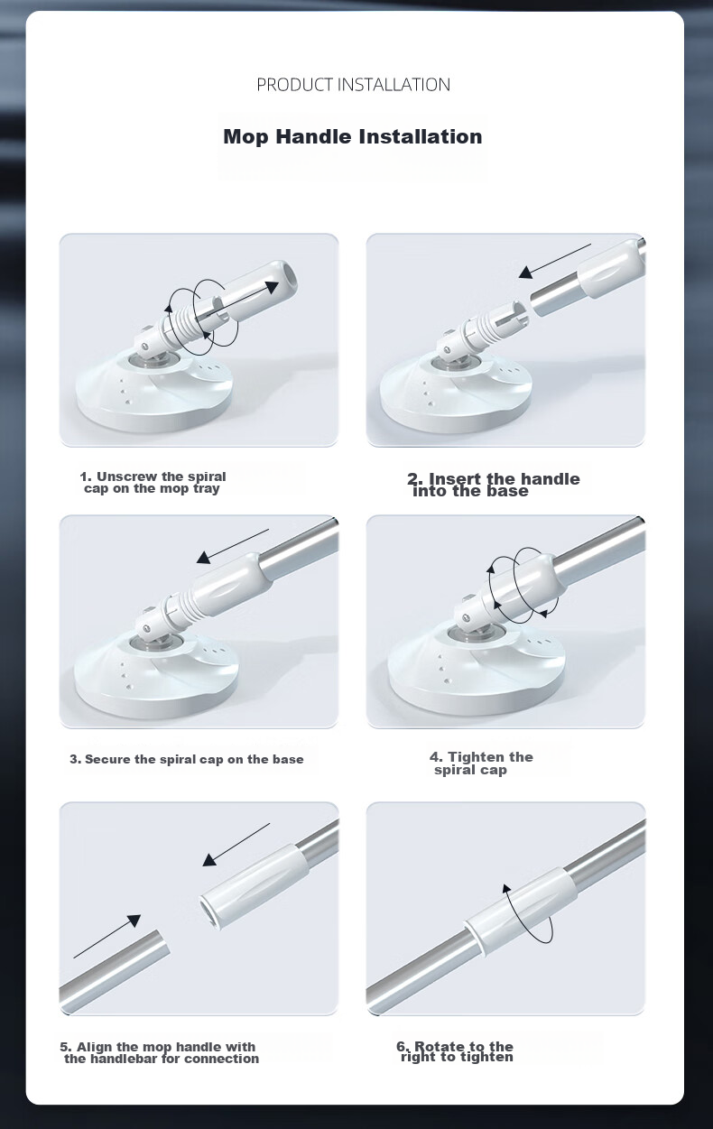 Good Wife 38cm Spin Mop with 2 Mop Heads, Dual-Drive Hydraulic Rod, Effort-Saving, Hands-Free Wet and Dry Cleaning 21