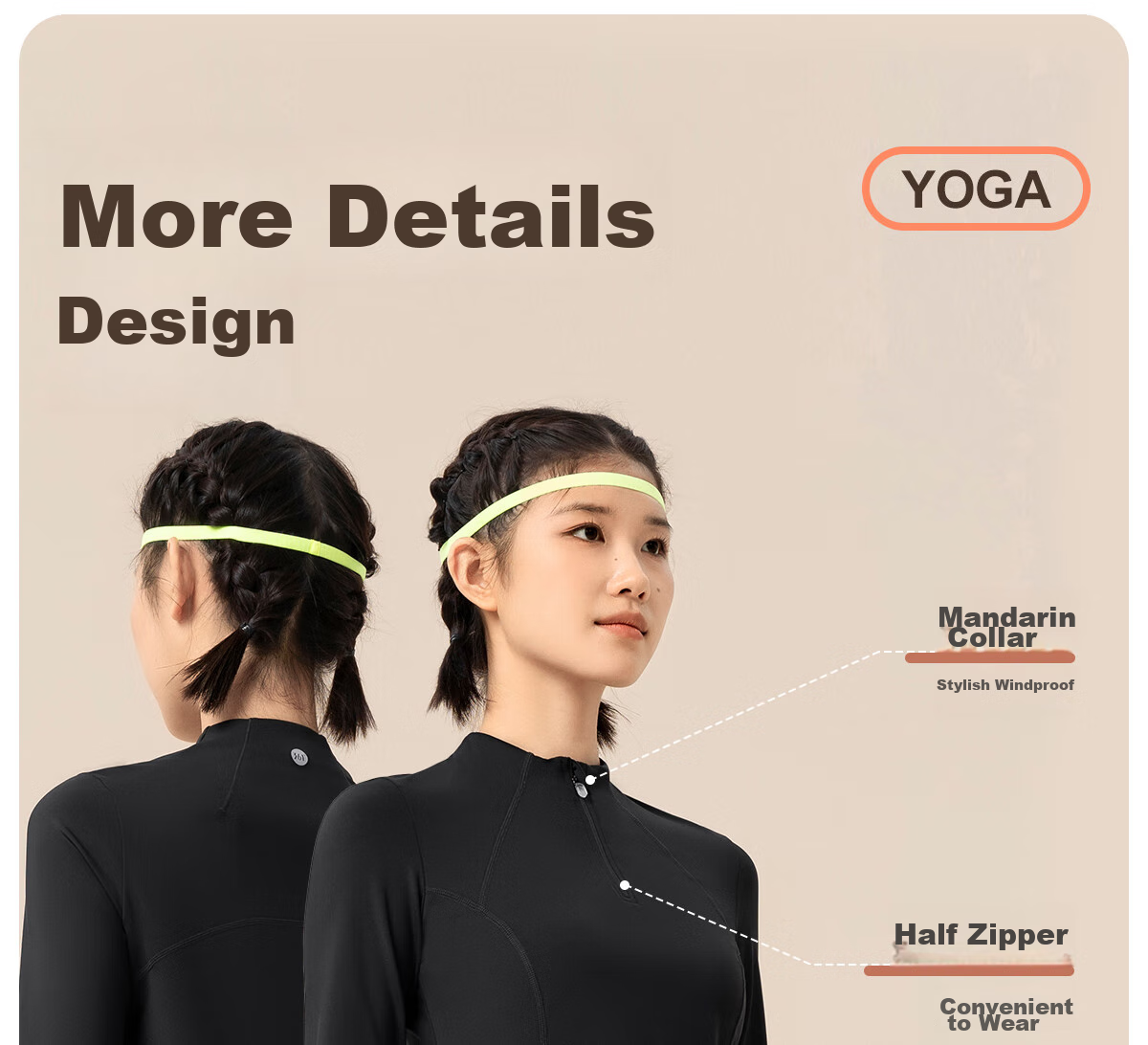 361° Women's Long-Sleeve Sports Top, Half-Open Yoga Wear, Spring And Autumn Running Training Suit, Slim-Fit Yoga Fitness Clothing 4