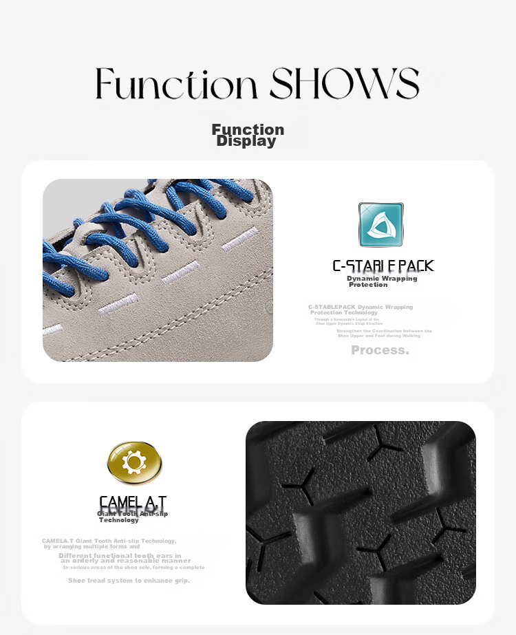 CAMEL [Yuebu] Outdoor Casual Shoes for Men And Women, Non-Slip Shock-Absorbing Sports Running Shoes F24C162601 23