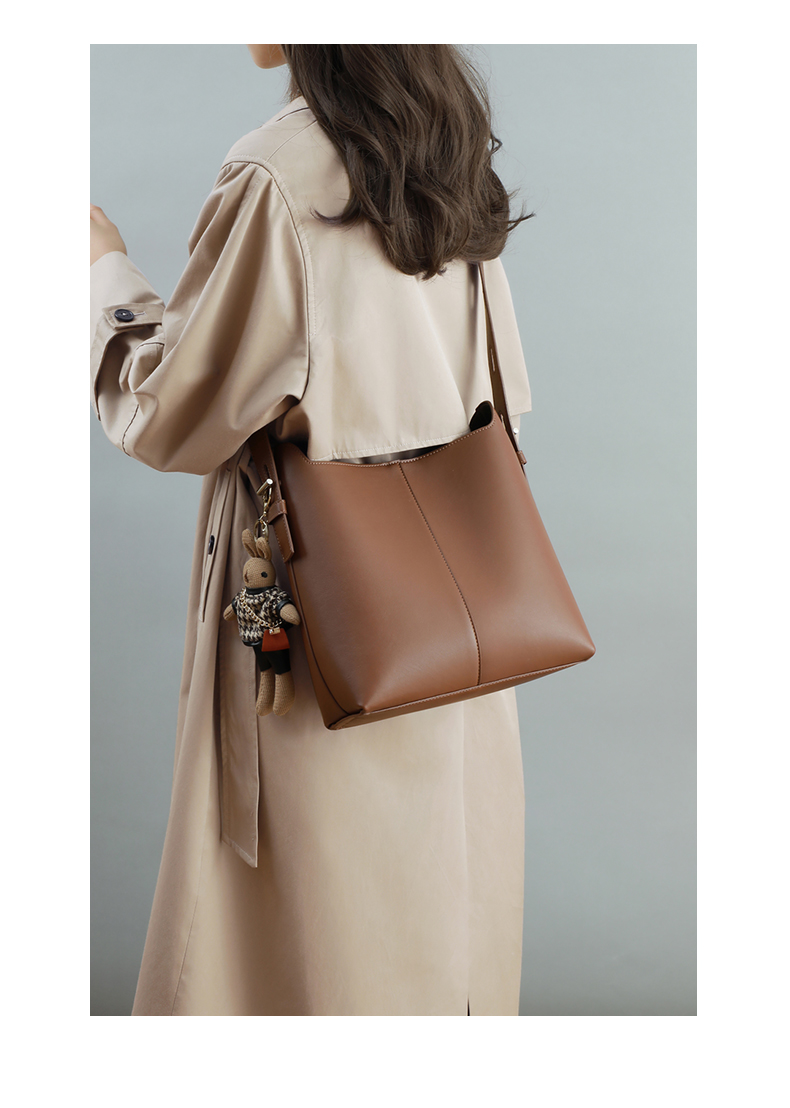 Viney Leather Handbag, Large Capacity Bucket Bag for Women, Light Luxury Shoulder Crossbody Bag, Practical Birthday And Mother's Day Gift for Mom 16
