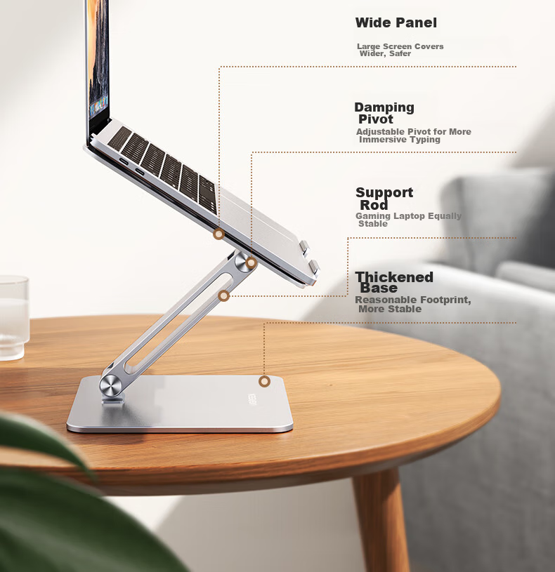 UGREEN Laptop Stand, Computer Desk Stand, Cooling Rack, Vertical Adjustable Height Riser, Aluminum Alloy Bracket, Compatible with Apple Macbook, Huawei, Lenovo Legion, Xiaoxi 4