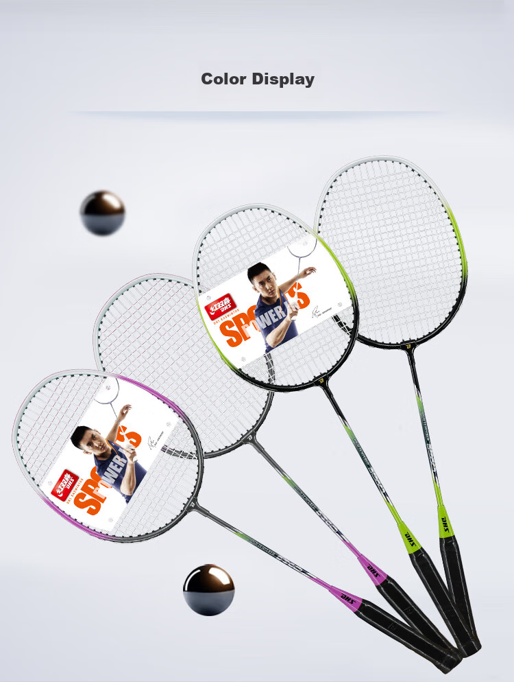 DHS Badminton Racket Pair Upgraded Deep Groove Competition 1012 Racket Color Randomly Selected, Includes 3 Shuttlecocks 5