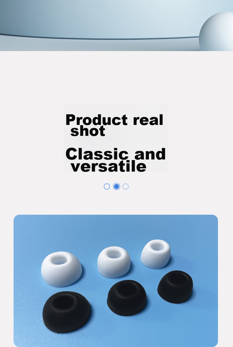 Masentek Earphone Eartips, Compatible with VIVO TWS 2/2e Bluetooth Headphones, Silicone Tips, Soft Earplugs for Sports, Non-Slip Accessories, In-Ear Replacement, Black 10