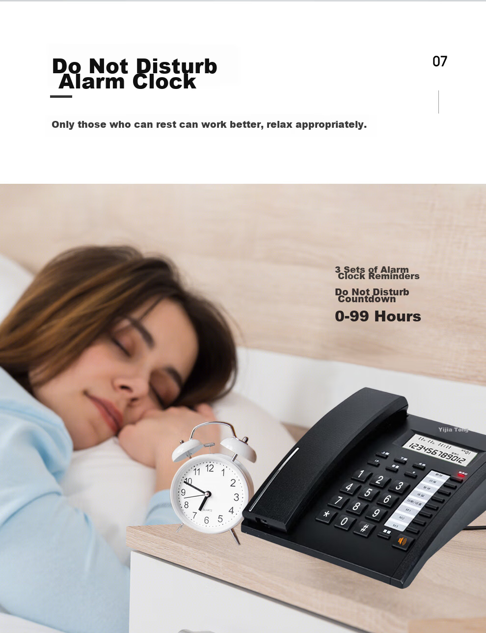 Yijiatong Office Telephone T79 Pro, Home Landline Phone, Stylish Business Office Caller ID, Office/Home/Business, Black Dual Interface 11