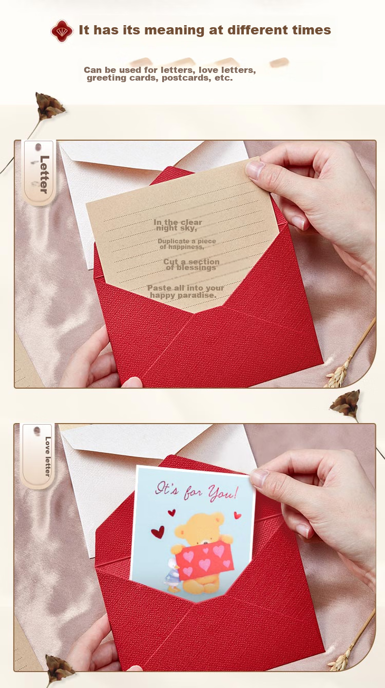 Kingdee Teacher's Day Gift Linen Envelope And Letter Paper Set: Greeting Cards, Valentine's Day Birthday Love Letter Envelopes, Exquisite Letter Paper 10 + Wax Seal Stickers 3 6