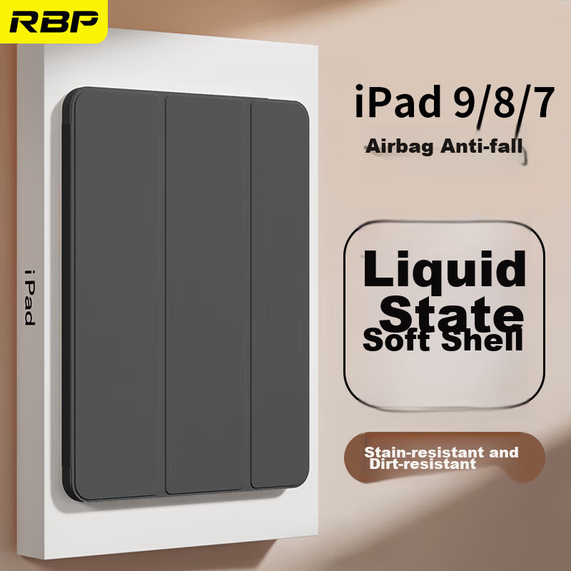 RBP IPad 9/8/7 Protective Case, 10.2-Inch Universal, for 2021/2020/2019 Models, Full Protection Shockproof Soft Shell, Tri-Fold Stand Cover, Smart Sleep Functio