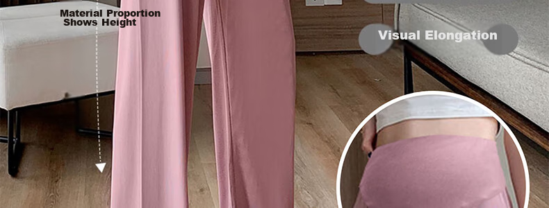 JOYNCLEON Maternity Pants, Summer Wide-Leg Trousers for Women, Petite Size, Outdoor Wear, Draping Ice Silk Casual Pants for Women, Black, L, Jyk176499 16