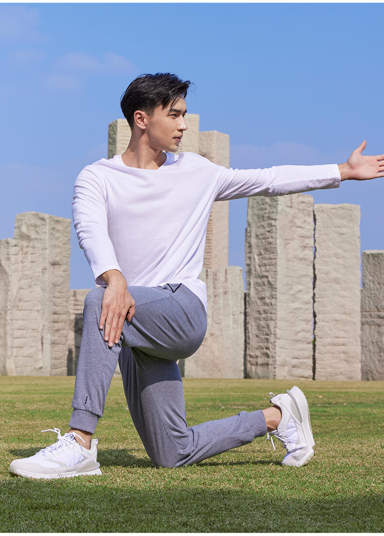 DECATHLON Basic Shaping/Pilates Soft Elastic Men's Long-Sleeve T-Shirt, White, 2346917, XL 14