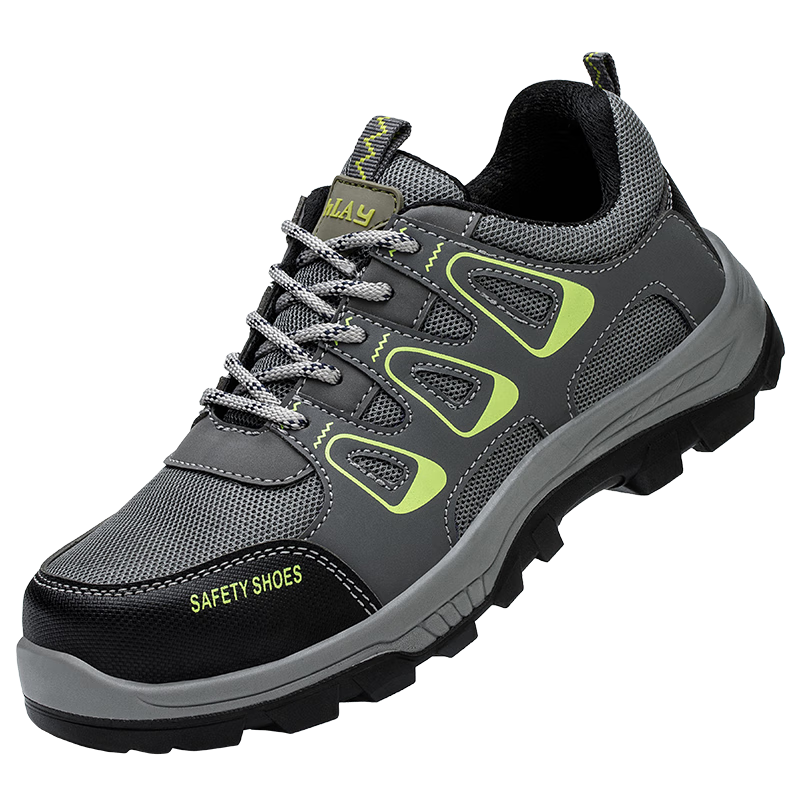 FUCHENG Safety Shoes for Men, Breathable Steel Toe Cap, Anti-Smashing, Anti-Puncture, Wear-Resistant, Protective Work Site Functional Shoes 366 37