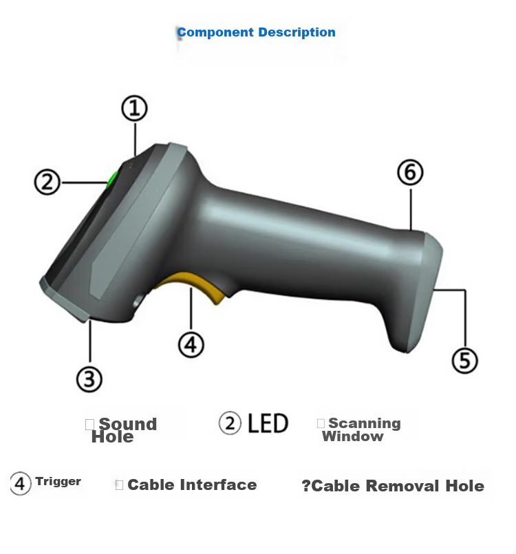 MINDEO MD6100s, 2D Barcode Scanner, Chinese Code Quick Reading Payment Code Barcode Gun, USB Interface 8