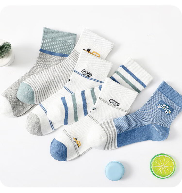 LangSha Children's Socks, Boys' Spring And Summer Thin Cotton Socks, Comfortable Breathable Mesh Socks for Boys 13