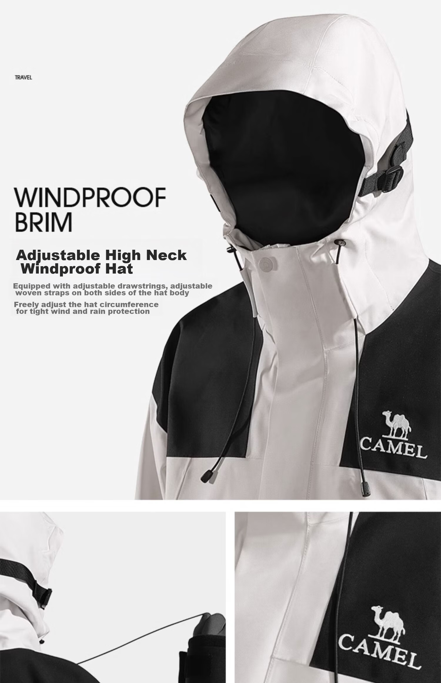 CAMEL Three-In Waterproof Jacket with Fleece Inner Liner, Outdoor Jacket for Tibet Travel And Mountaineering A13CAEO149 18