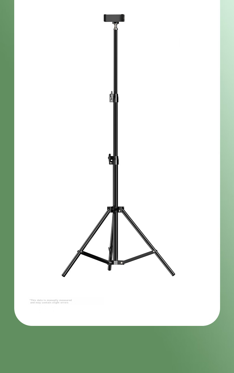 BIAZE [Portable Reinforced] 2.1m Phone Stand Floor Tripod Live Streaming Selfie Stand for Influencers, Standing Desktop Outdoor Extendable Folding Triangle Support B43 9