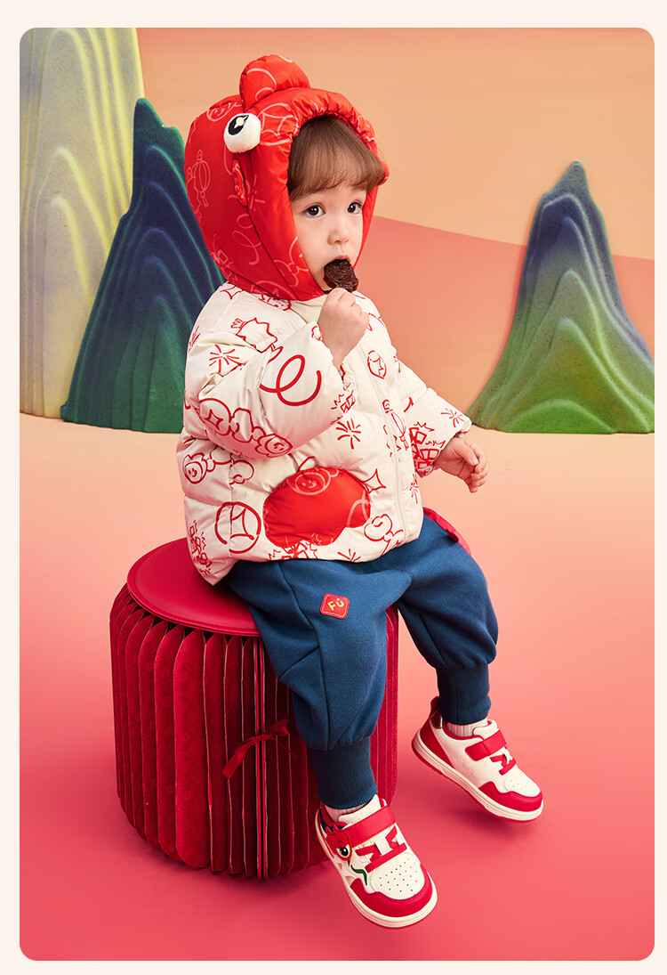 BALABALA Children's Canvas Shoes, Toddler Shoes, Boys' Infant Red National Trend White Sneakers, 2025 New Shoes, 208125145206 9