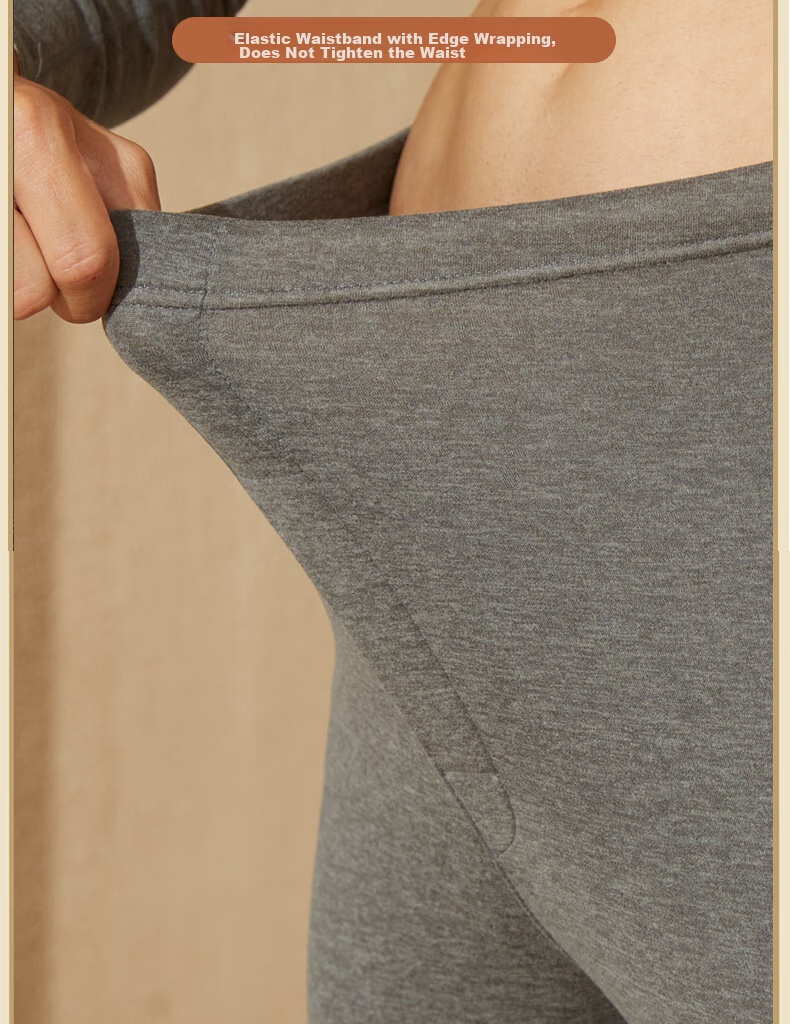 YUZHAOLIN 10A Antibacterial Seamless Thermal Underwear for Men, Containing Wool And Silk, Brushed Fleece, Autumn Top And Bottom Set, Fleece-Lined And Thickened 8