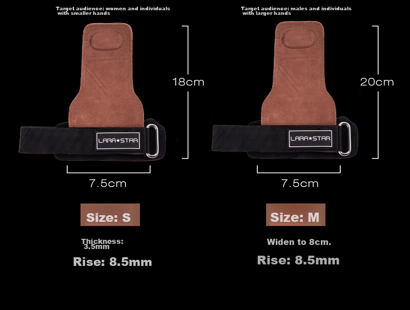 LARASTAR Pull-Up Straps, Grip Straps, Fitness Gloves, Chin-Up And Deadlift Hand Guards for Men And Women, Wrist Support, Brown Color 22