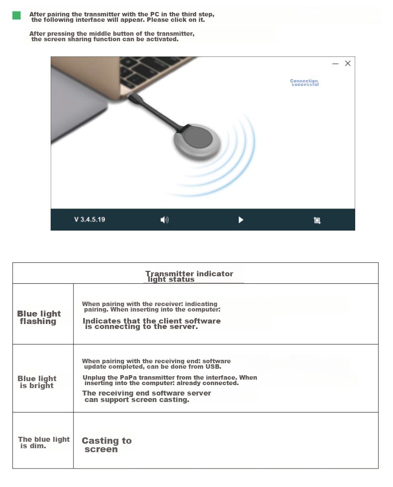 BIAZE HDMI Wireless Screen Mirroring Device, USB/Type-C Transmitter, Conference Screen Sharing Tool, Compatible with Smartphones, Laptops, for Connecting to TVs, Monitors, Projectors, Point-To Distance of 50 Meters 36
