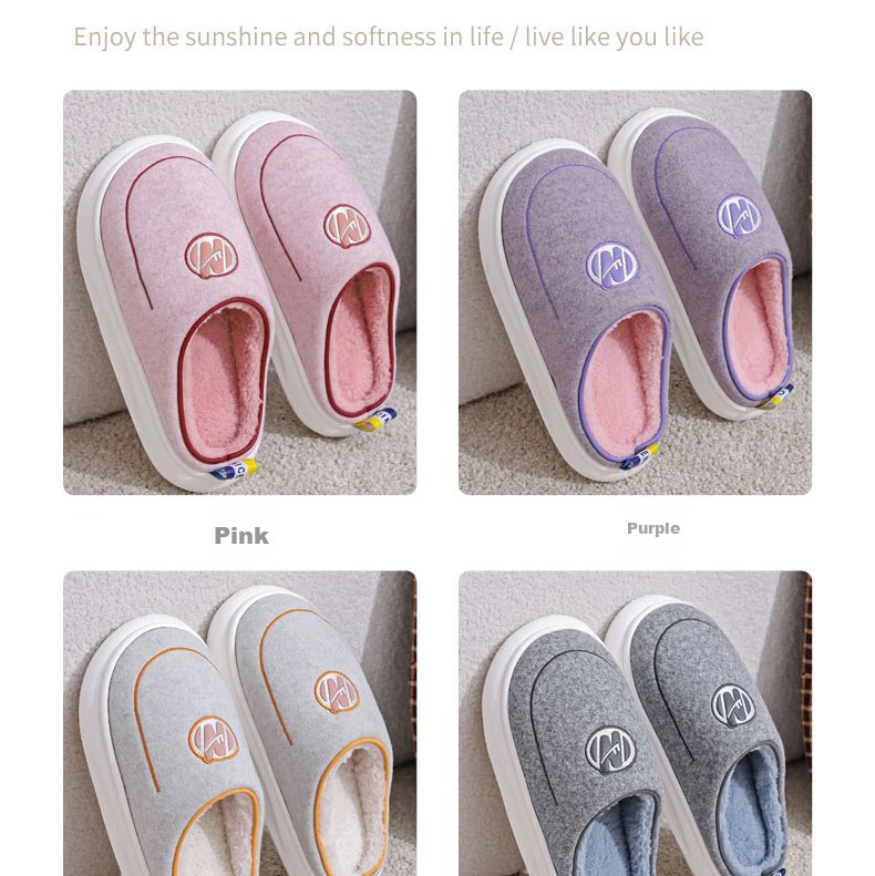 Huili Cotton Slippers, Thick Autumn And Winter Indoor/outdoor Couple Non-Slip Fleece-Lined Warm Cotton Shoes, HL0676, Brown, Size 42-43 6