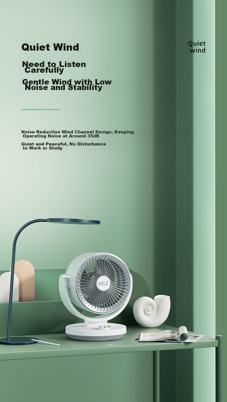 VCJ [German Brand] Air Circulation Fan, Electric Fan for Home Use, Desktop Fan, Energy-Saving, Quiet Operation, Mechanical Knob, Oscillating Head, 3m Cord, DQ212R 11