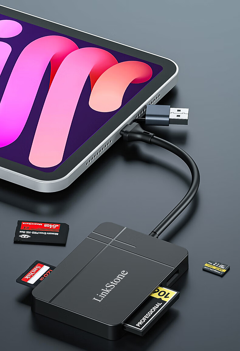 LinkStone Type-C/USB3.1 High-Speed OTG Card Reader SD/TF4.0/CF/MS Supports UHS-I/II Sony Memory Cards, Sony Flash Drives, Digital Cameras, PS5 Game Console 16