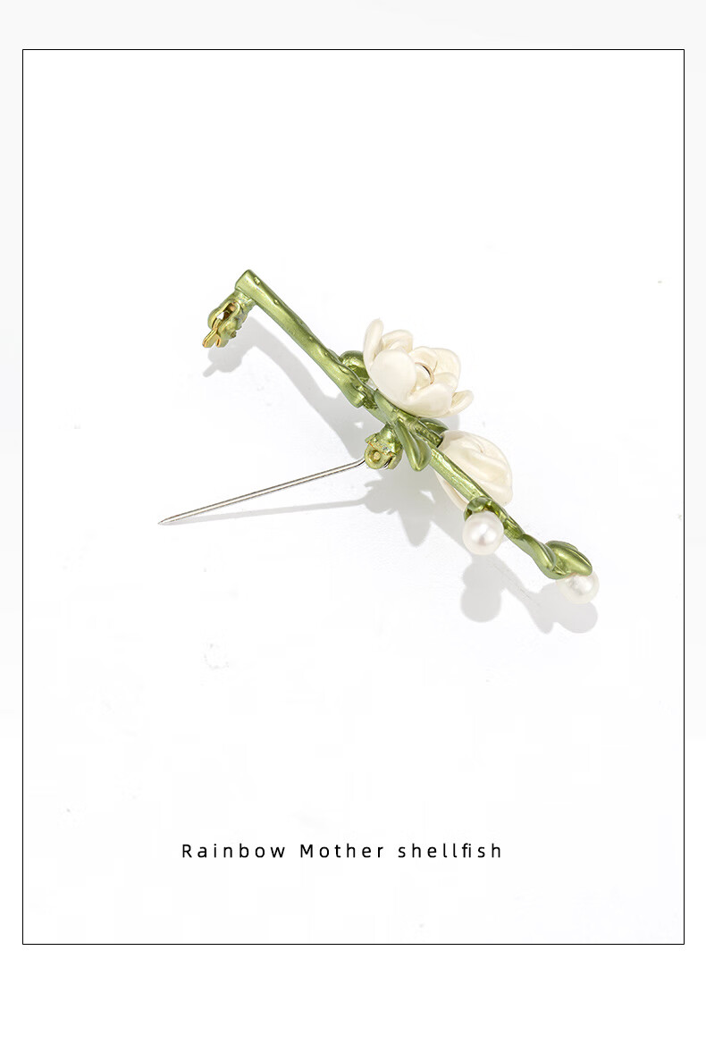 Qlady White Orchid Brooch, High-End Women's Pin, Fastens Clothes, Accessories for Cheongsam, Brooch Clasp, Mid-Autumn Festival Gift 4