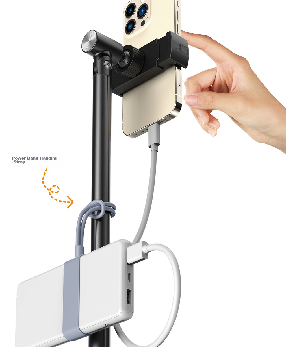 Xiaotian (JOPREE) Phone Stand, Floor-Standing Live Streaming Stand, Adjustable Desktop Shooting Stand, Multi-Functional 360° Rotating Overhead Shooting Stand for Watching Shows And Recording Videos, Outdoor Support Frame 17