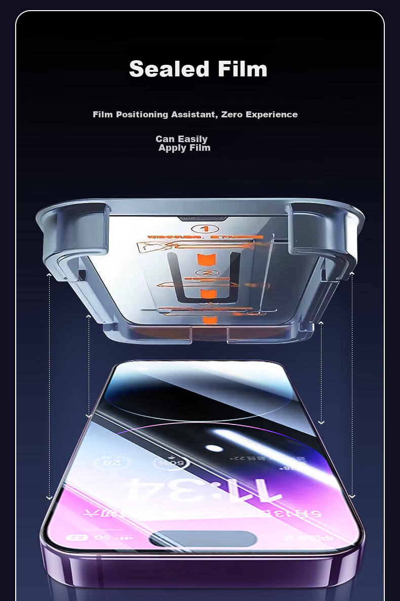 KOOLIFE [Two Pieces] Tempered Glass Screen Protector for IPhone 13 Pro Max, Compatible with Apple 14 Plus/Pro Max, Easy Installation, Dust-Proof, Earpiece Unobstructed, Full Screen, Ultra-Thin, HD Clear 5
