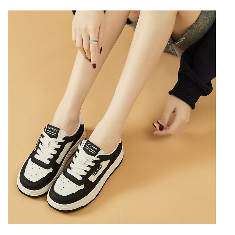 DAPHNE Low-Top Sneakers for Women, Thick-Soled Casual Sports Shoes with Soft Soles, Lightweight Versatile Women's Shoes 4623101076 Black 34 11