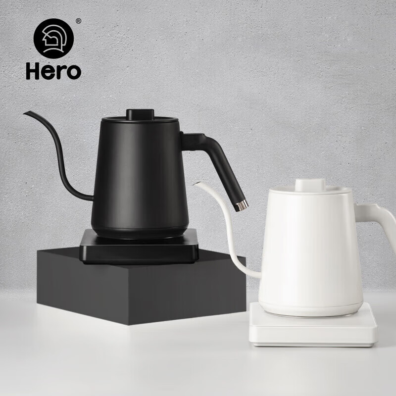 Hero Unnamed Hand-Pressed Coffee Maker with Temperature Control, Fine-Mouthed Kettle, Electric Kettle for Brewing Tea, Temperature-Controlled Electric Pour-Over Kettle, Black
