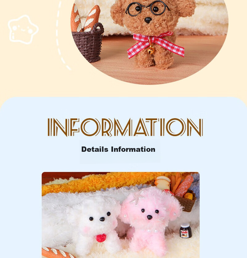 Xubeile Plush Stuffed Animal, Thickened Fleece, Twisted Dog Toy, DIY Craft Kit, Gift for Girls And Children, Decorative Item 14