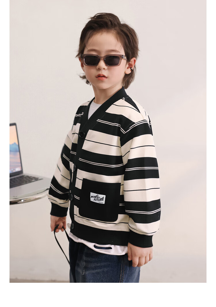 LUSON Chen Da Zhu Boys' Cardigan Jacket, 2025 Spring And Autumn New Style, Children's Casual Long-Sleeve Top, Cool Cardiga 8