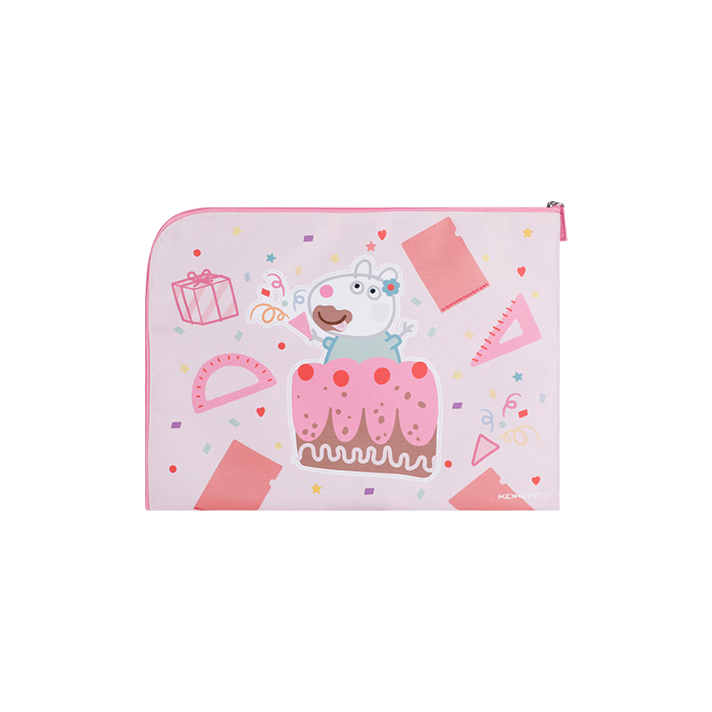 KOKUYO Peppa Pig Collaboration Series Student Subject Classification File Bag, Zipper Pouch, Subject Bag, Pink, 1 Piece, WSG-KU7MK11 Digital Full Network Low Price