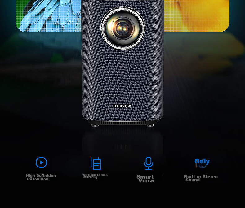 KONKA H8Pro High-Definition Home Projector, True 1080P Portable Projection, Home Theater Projector (High Brightness 600lm, Automatic Focus) 6