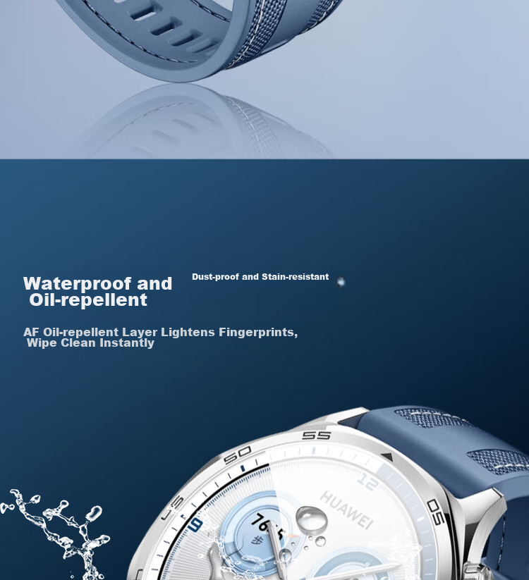 ESCASE [Three-Piece Deluxe Set] Huawei Watch GT5 Tempered Glass Screen Protector, Full Coverage, HD Clear, Shatterproof, Fingerprint-Resistant Protective Film for Watch GT5Pro, 46mm Dial 10