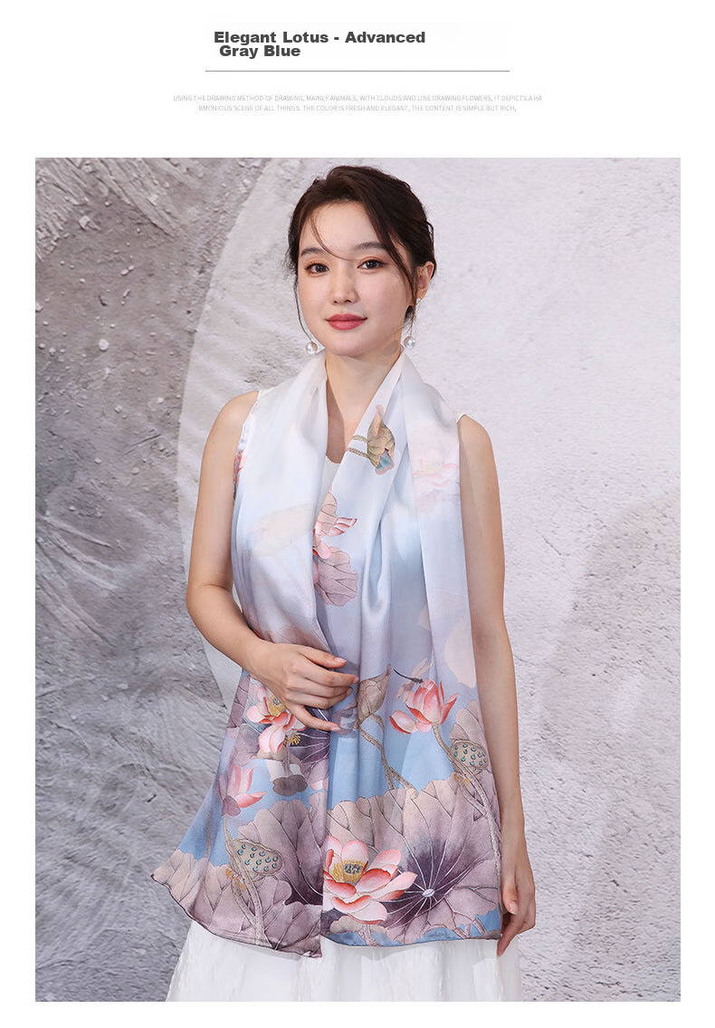 Hangsilu Silk Scarf for Women, Mulberry Silk Shawl, High-End Birthday Gift, Holiday Present for Mom And Teachers 11