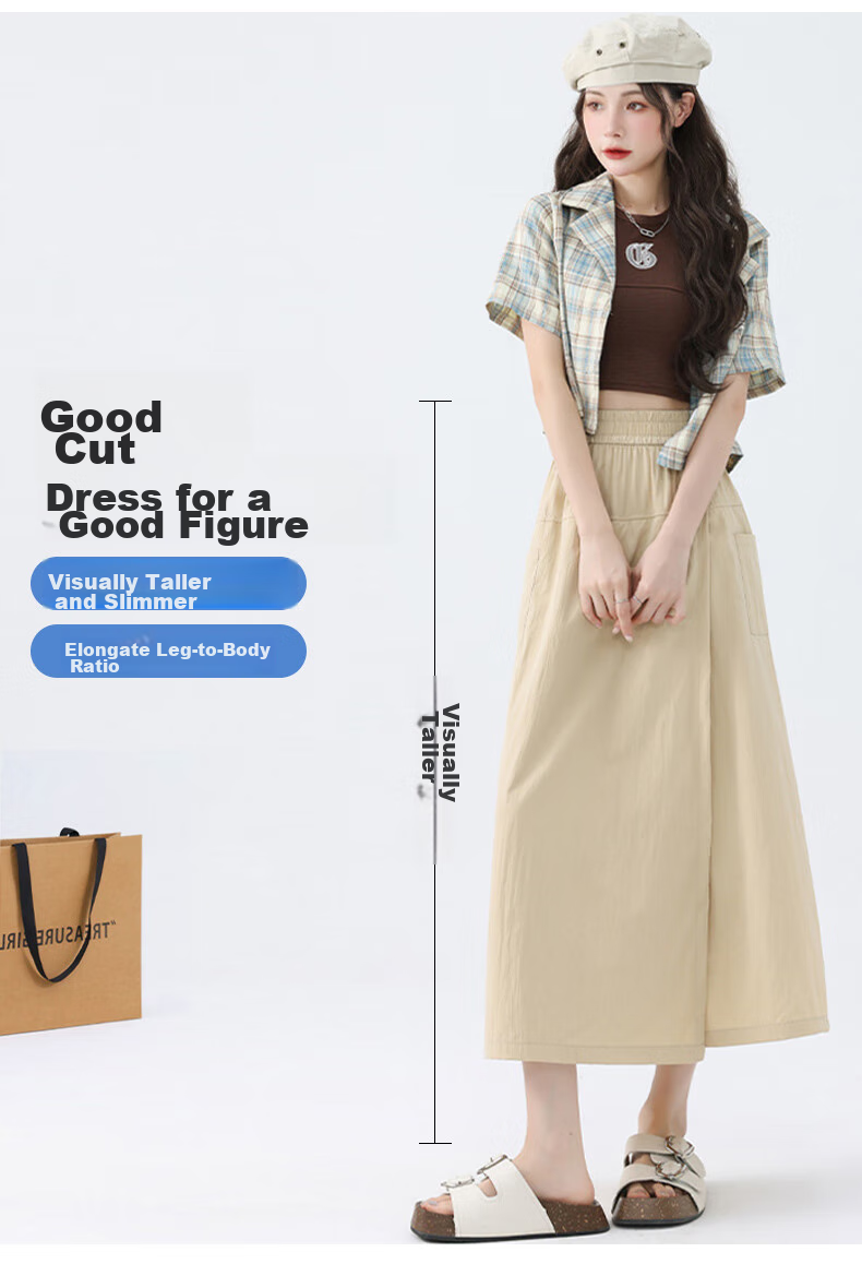 FitonTon Yamamoto Workwear Skirt Pants for Women, 2025 Popular High-Waist A-Line Bodycon Skirt Wide-Leg Trousers for Wome 8