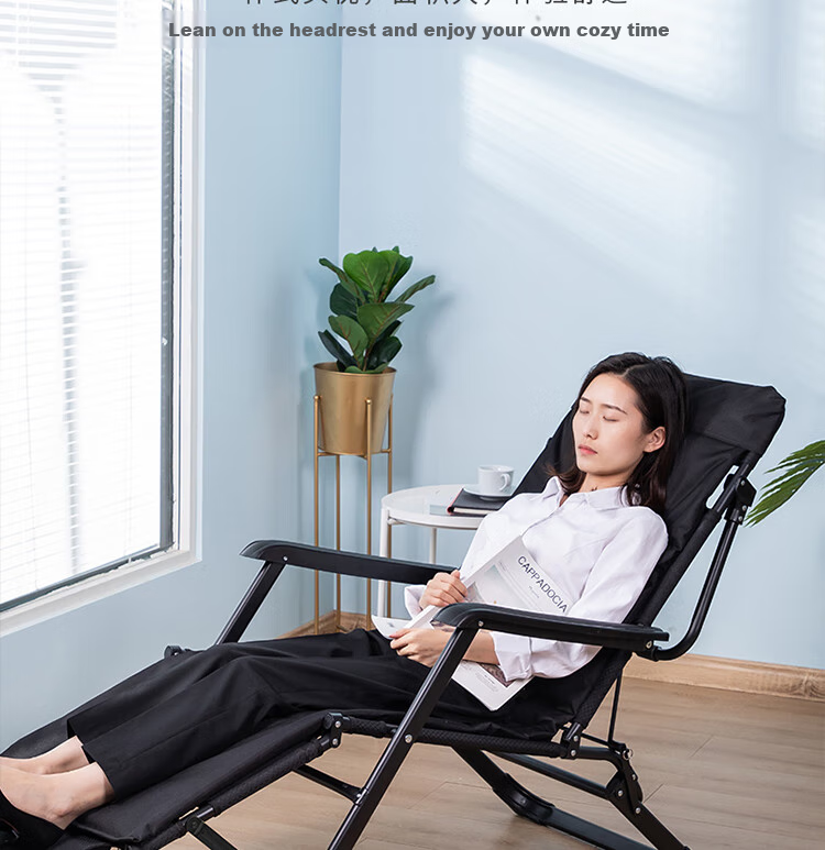 Deli Folding Nap Chair for Office, Foldable Bed Companion Seat, Outdoor Chair, 87141 Black 7