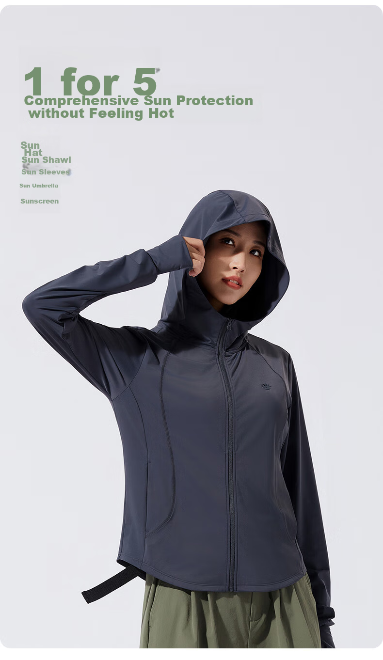TECTOP Women's Sun Protection Jacket, Summer Breathable UV-Resistant Travel Cycling Coat, 2422164FS Women's Medium Gray, Size L 10