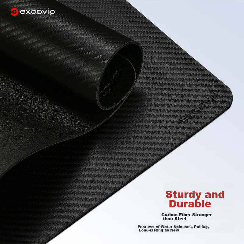 EXCO Mouse Pad, Carbon Fiber Computer Desk Mat, Laptop Office Desk Pad, Large PU Leather Texture, Double-Sided Waterproof Leather Gaming Desk Mat, Gaming Keyboard Pad 0109 3