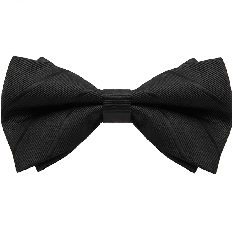 Luomeng Men's Bow Tie for Banquets And Weddings, Groom's Fashionable Formal Shirt Bow Tie, Striped Bow Tie, Black