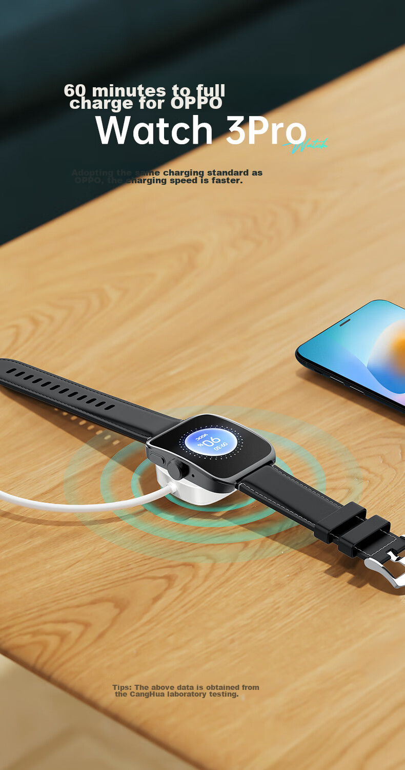 CangHua Compatible with OPPO Watch Charger, Suitable for WatchX3/X2/X2mini/watch4Pro/4/3/3Pro/2/SE OnePlus Watch 2 Charging Cable, Magnetic Fast Charging Dock 8