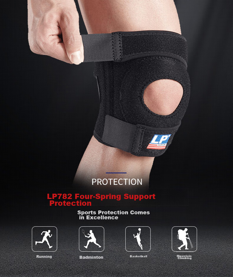 LP 782CN Sports Knee Brace with Breathable Four-Spring Support for Knee Joint Protection, Running, Basketball, Hiking, Patella Stabilizatio 1