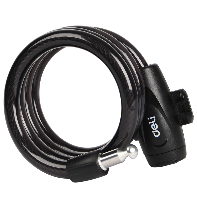 Deli Bicycle Lock Key Lock Thickened Steel Cable Anti-Theft Cut-Resistant Lock for Electric Bikes, Mountain Bikes, Bicycles, Motorcycles Chain Lock