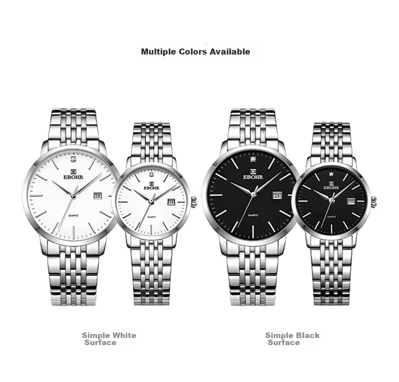 EBOHR Men's Watch, Master Series Simple Steel Strap Quartz Men's Watch, Birthday Mid-Autumn Festival Gift 50290413 18