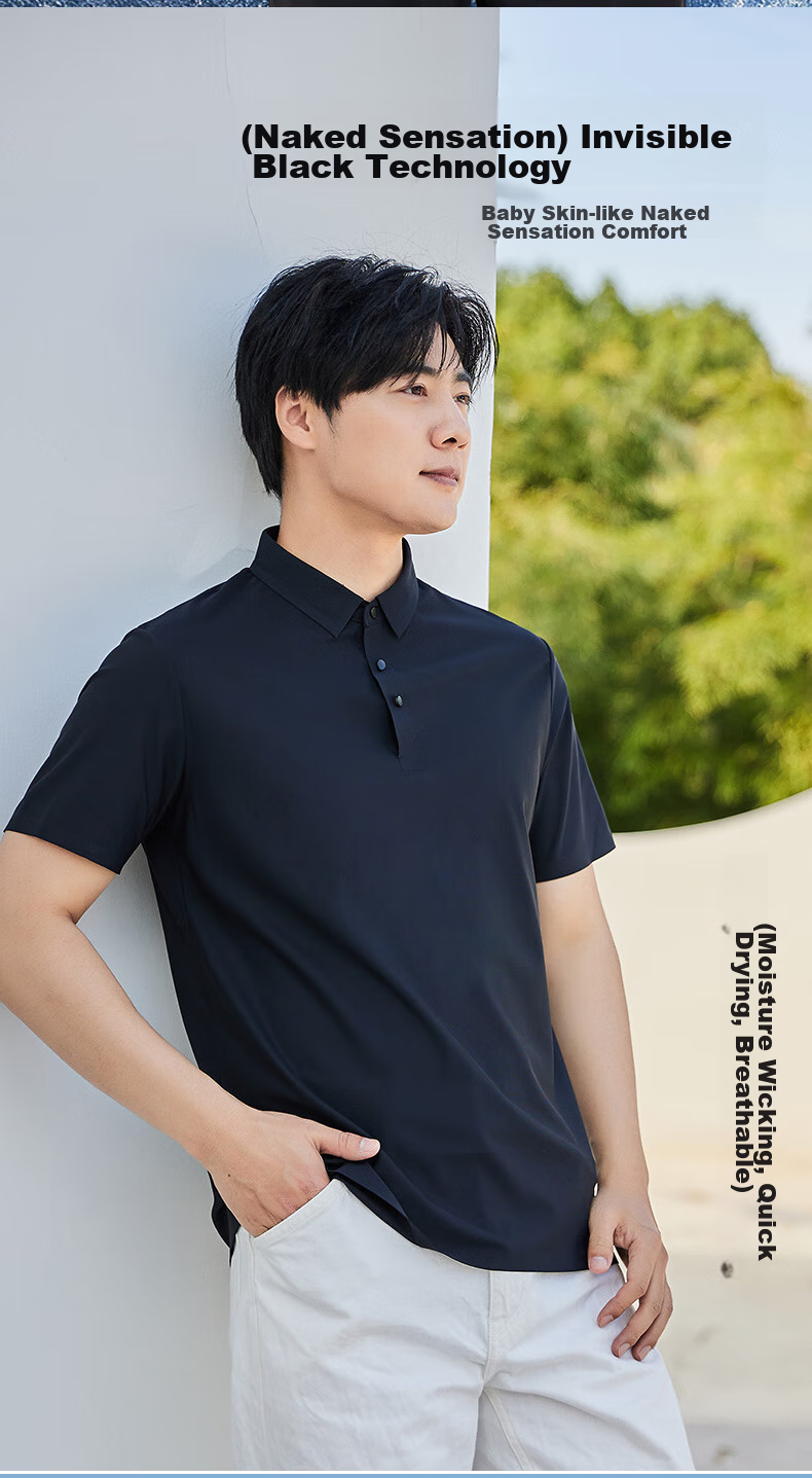 LangSha Men's POLO Shirt, Summer T-Shirt, Sports Quick-Dry Collared Short Sleeve, Ice Silk Breathable, Running Fitness Father's Day Gift 2