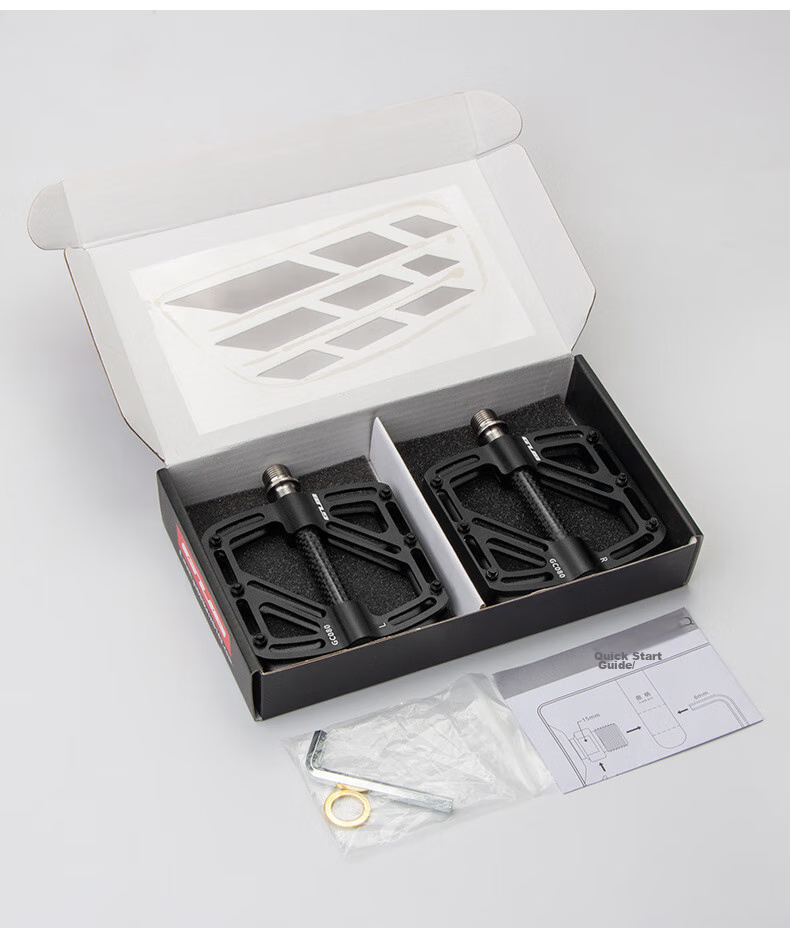 GUB Titanium Pedals for Triathlon, Road Bikes, Mountain Bikes, Aluminum Alloy Pedals, Carbon Fiber Pedals with Bearings GC080 9