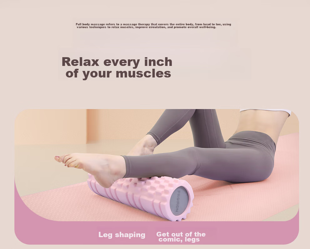 PROIRON Puli'ai Yoga Column Foam Roller Muscle Relaxation Solid Massage Stick Calf Roller for Beginners, Pink 16