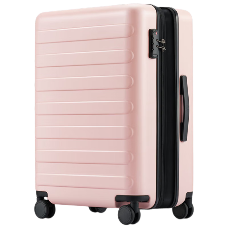 90Fen Luggage, 28-Inch Rhine River Expandable Version, Suitcase with Wheels, Large Capacity Travel Case, Password Lock, Cherry Blossom Pink